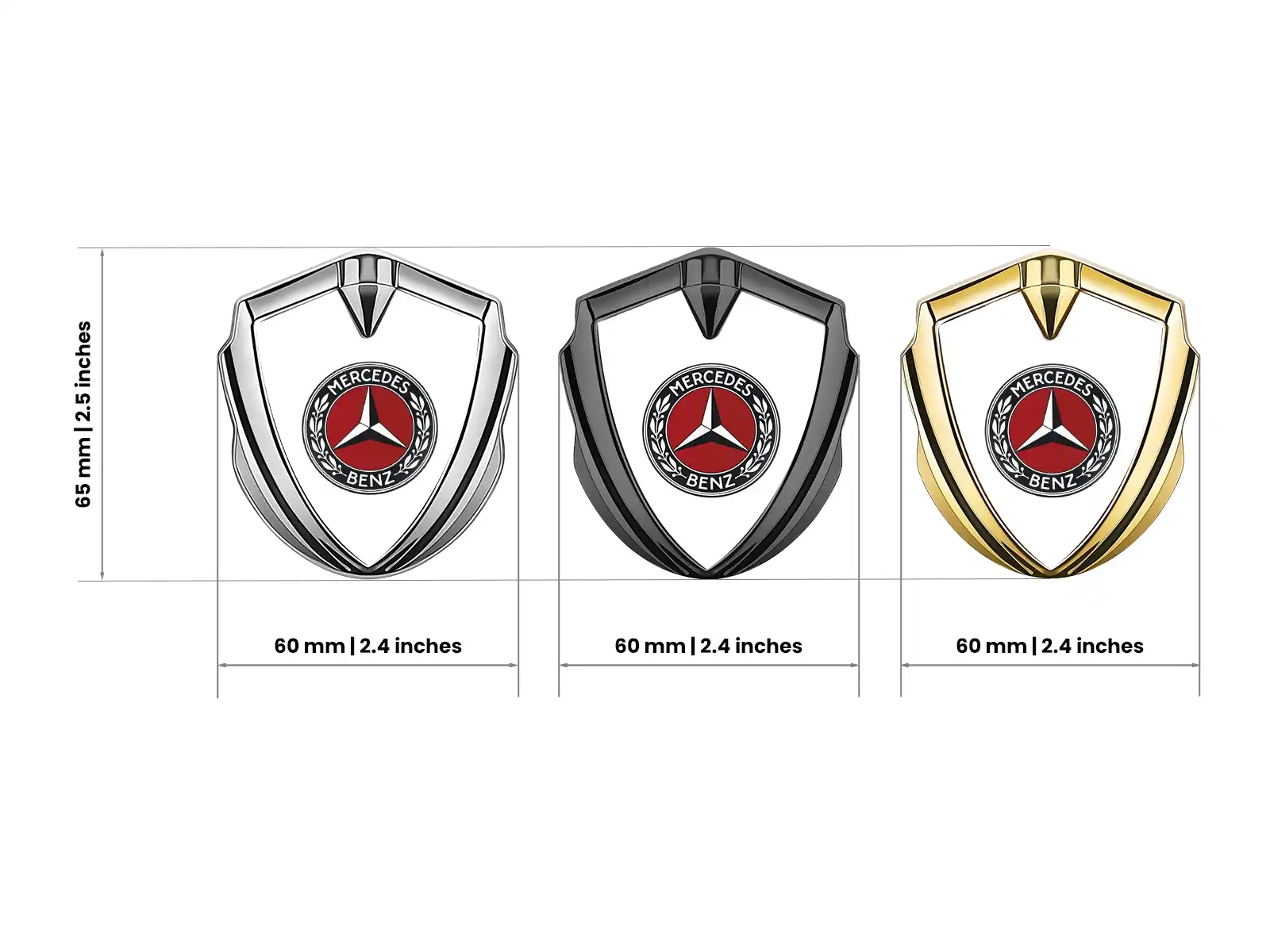Mercedes Badge Logo Auto High End Disegno Max Inox